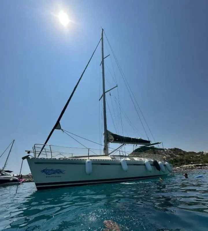 Exterior view of Edisa, a Beneteau First 45 F5 sailboat at Municipal Unit of Rhodes, Greece