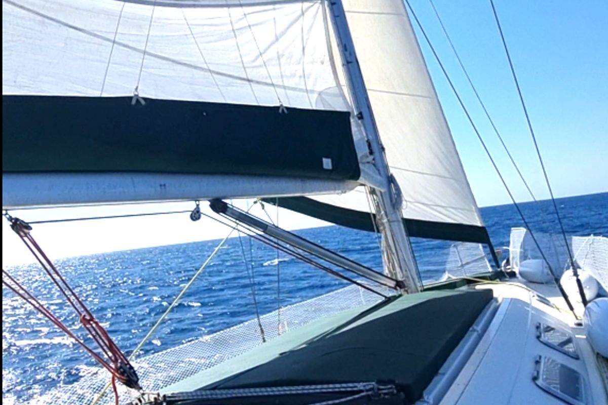 Exterior view of Edisa, a Beneteau First 45 F5 sailboat at Municipal Unit of Rhodes, Greece