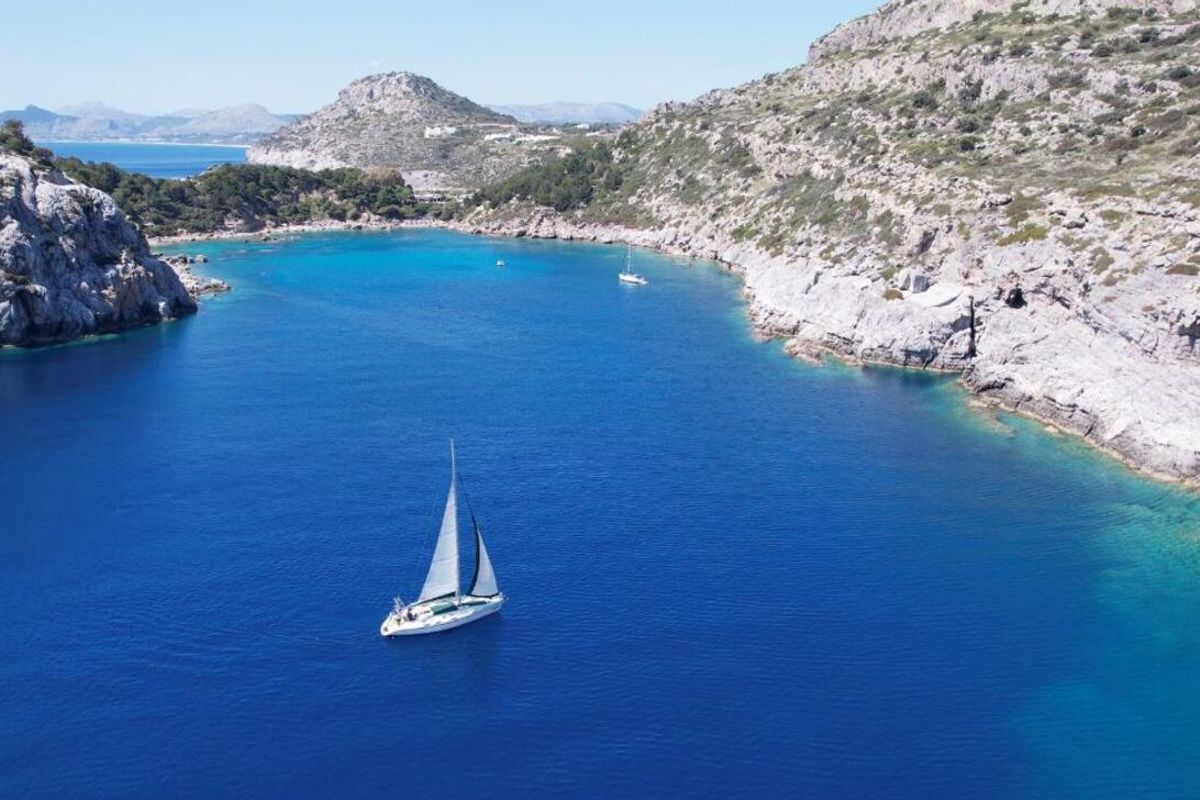 Exterior view of Edisa, a Beneteau First 45 F5 sailboat at Municipal Unit of Rhodes, Greece
