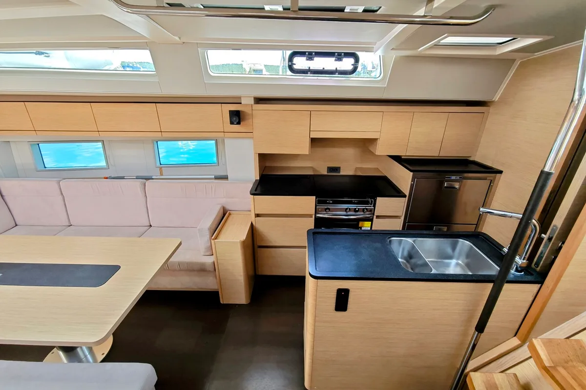 Galley of Lady Ardea, a Hanse Yachts Hanse 548 sailboat at Općina Sukošan, Croatia
