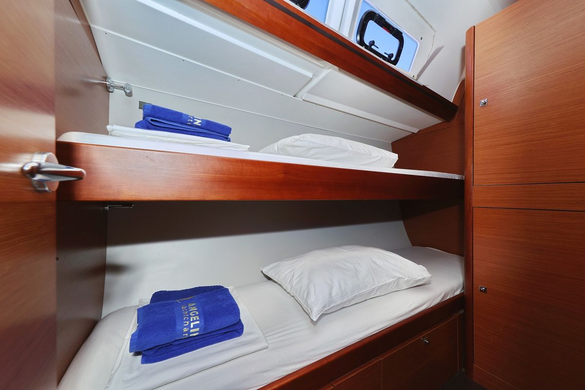 Cabin on Lateja, a Dufour 520 GL sailboat at Grad Trogir, Croatia