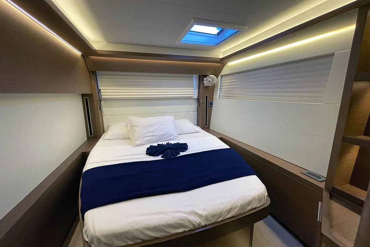Cabin on Vi La Ut, a Lagoon 50 catamaran at Seget Donji, Croatia