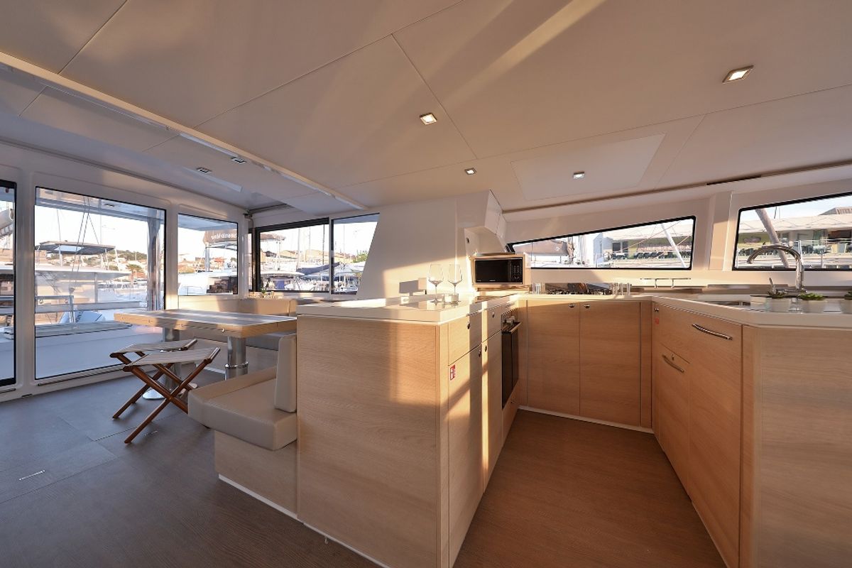 Galley of Lalounge, a Bali 5.4 catamaran at Općina Rogoznica, Croatia