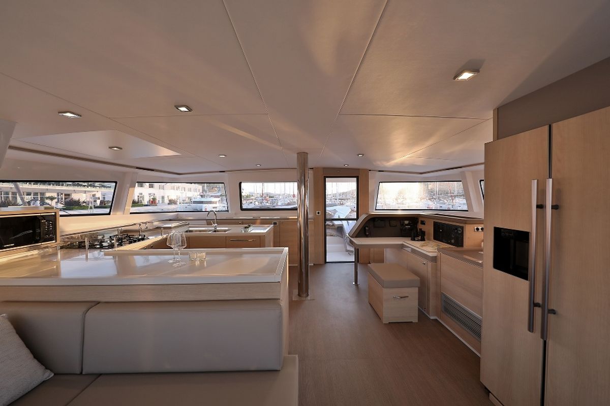 Galley of Lalounge, a Bali 5.4 catamaran at Općina Rogoznica, Croatia