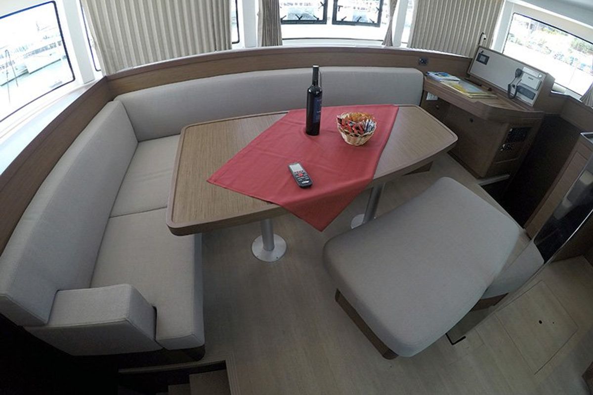 Salon of Abba, a Lagoon 42 catamaran at Grad Šibenik, Croatia