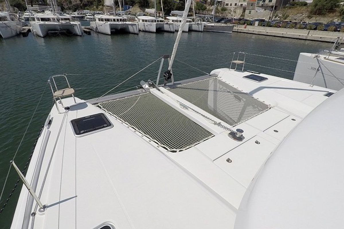 Deck of Abba, a Lagoon 42 catamaran at Grad Šibenik, Croatia