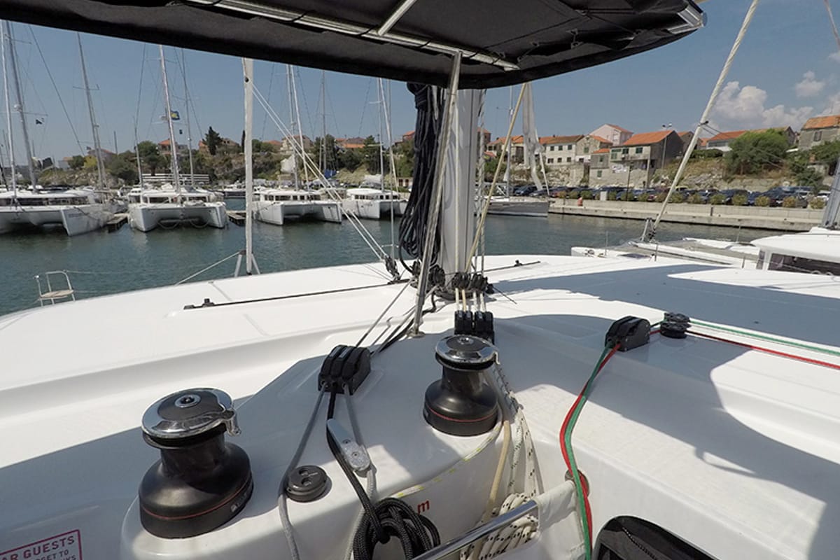 Abba, a Lagoon 42 catamaran at Grad Šibenik, Croatia
