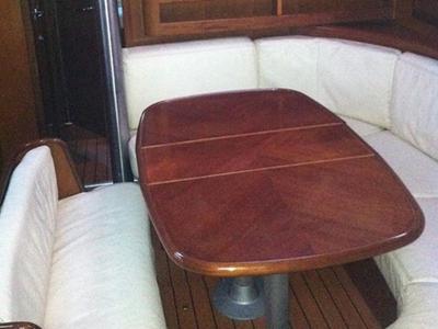 Salon of Artemis, a Beneteau Oceanis 411 sailboat at Athens, Greece