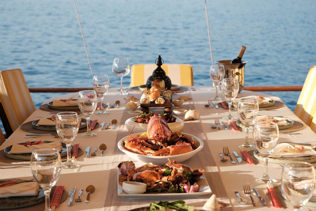 Deck of Parss, a Custom Made Parss yacht at Bodrum, Turkey