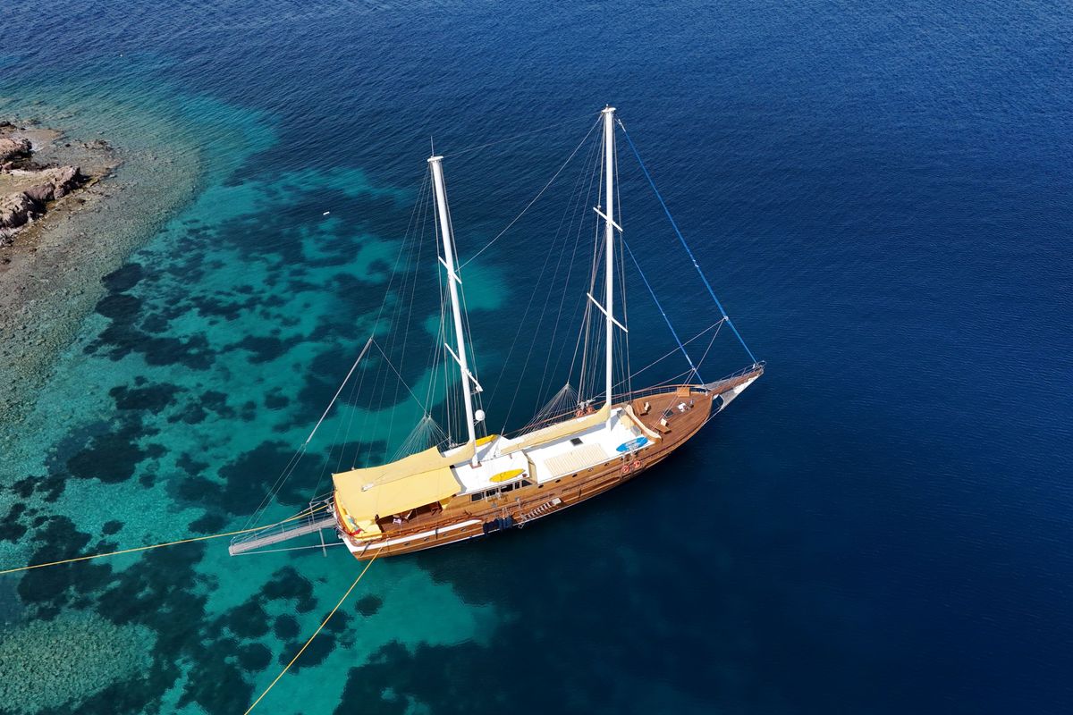 Exterior view of Parss, a Custom Made Parss yacht at Bodrum, Turkey
