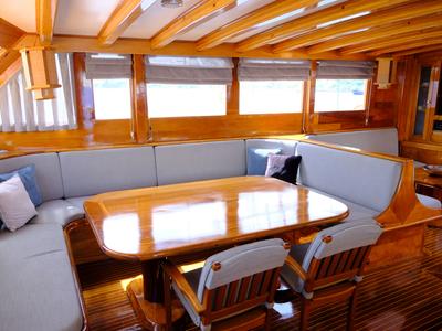 Salon of Parss, a Custom Made Parss yacht at Bodrum, Turkey