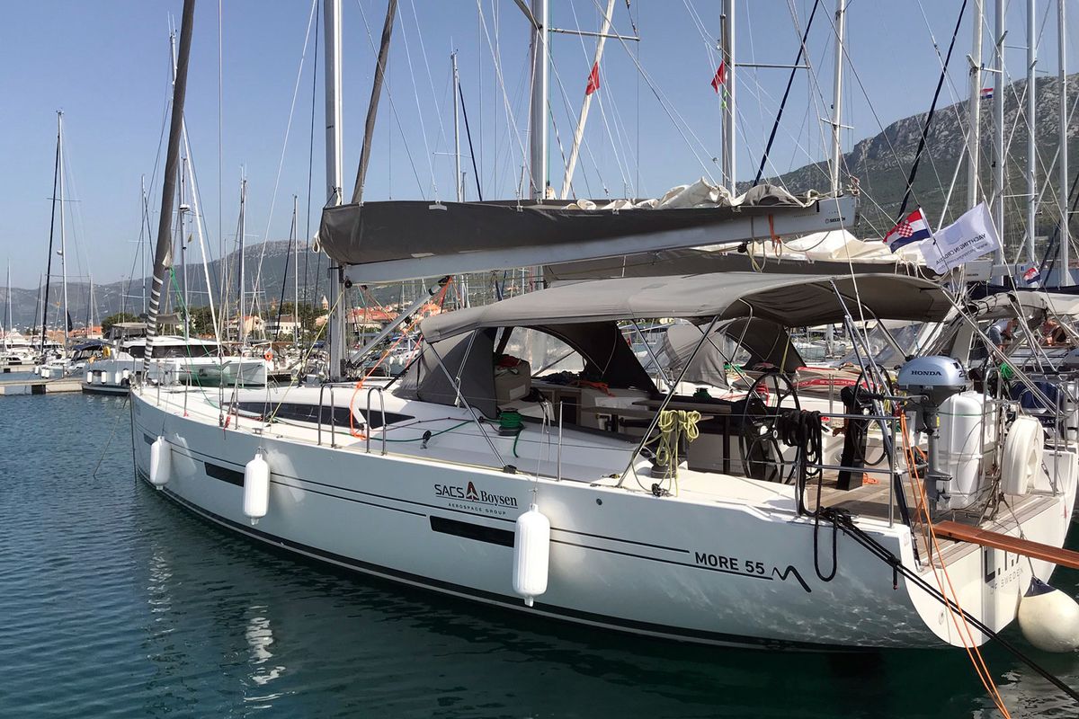 Exterior view of Lia Of Sweden, a More Boats More 55 sailboat at Grad Kaštela, Croatia