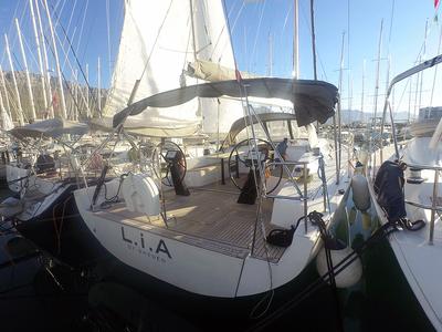 Deck of Lia Of Sweden, a More Boats More 55 sailboat at Grad Kaštela, Croatia