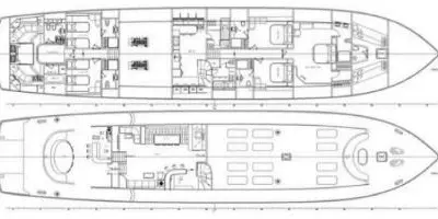 Floor plan of Carpe Diem 5, a Unknown Carpediem 5 sailboat at Bodrum, Turkey