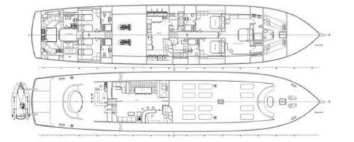 Floor plan of Carpe Diem 5, a Unknown Carpediem 5 sailboat at Bodrum, Turkey