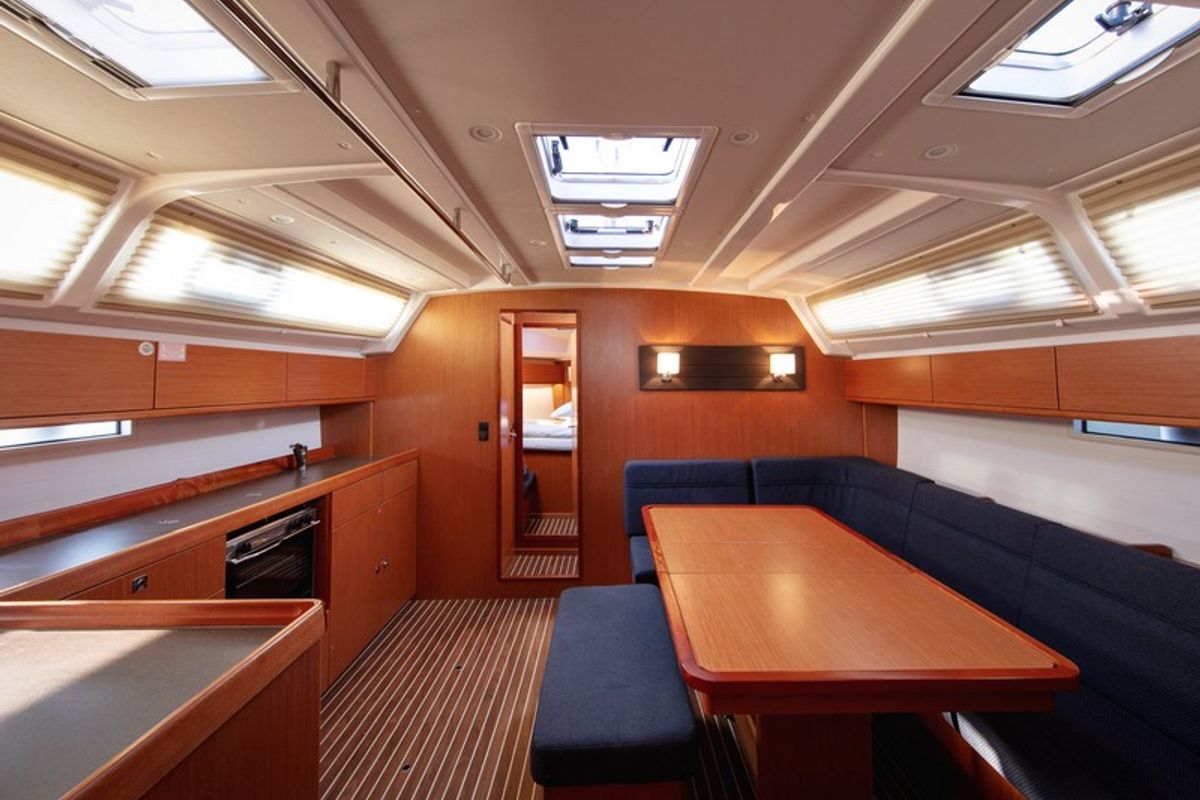 Salon of Solarić, a Bavaria Cruiser 46 sailboat at Split, Croatia