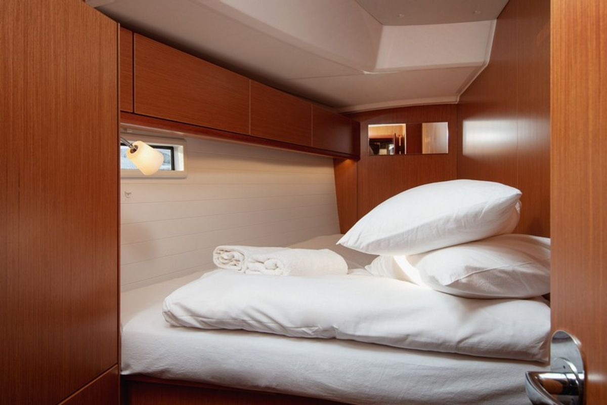 Cabin on Solarić, a Bavaria Cruiser 46 sailboat at Split, Croatia