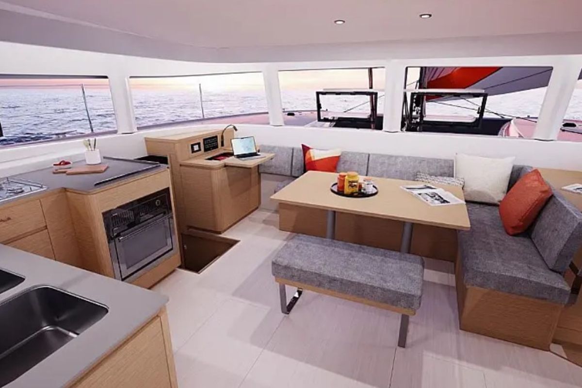 Salon of Nicolas, a Excess 14 catamaran at Municipal Unit of Lefkada, Greece