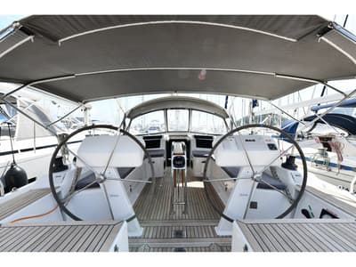 Sarisu, a Hanse Yachts Hanse 458 sailboat at Fethiye, Turkey