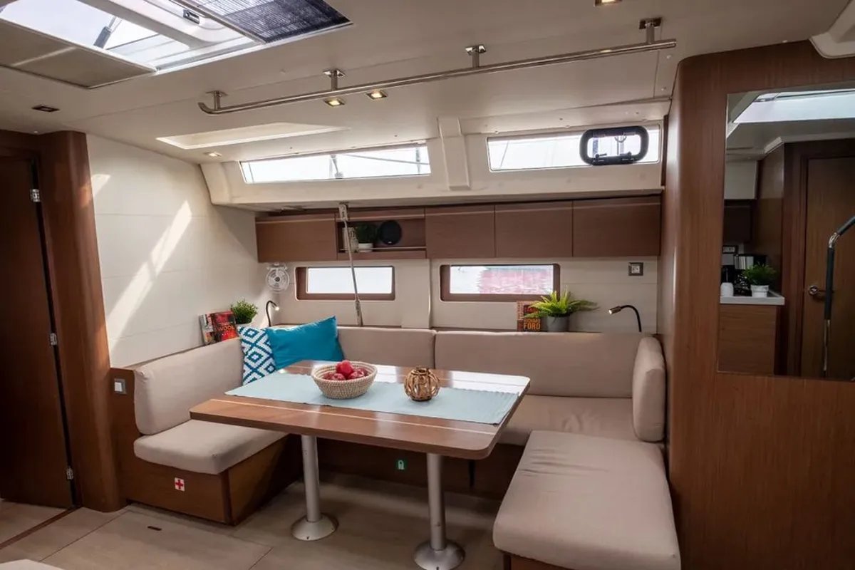 Salon of LFK-51.1, a Beneteau Oceanis 51.1 sailboat at Municipal Unit of Lefkada, Greece