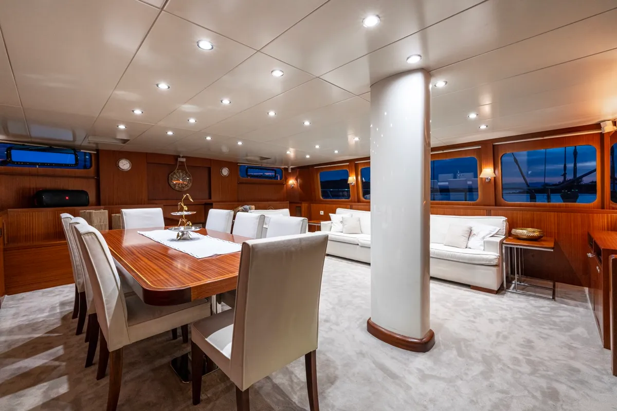 Salon of Lucky You, a Gulet Custom built 183 yacht at Bodrum, Turkey