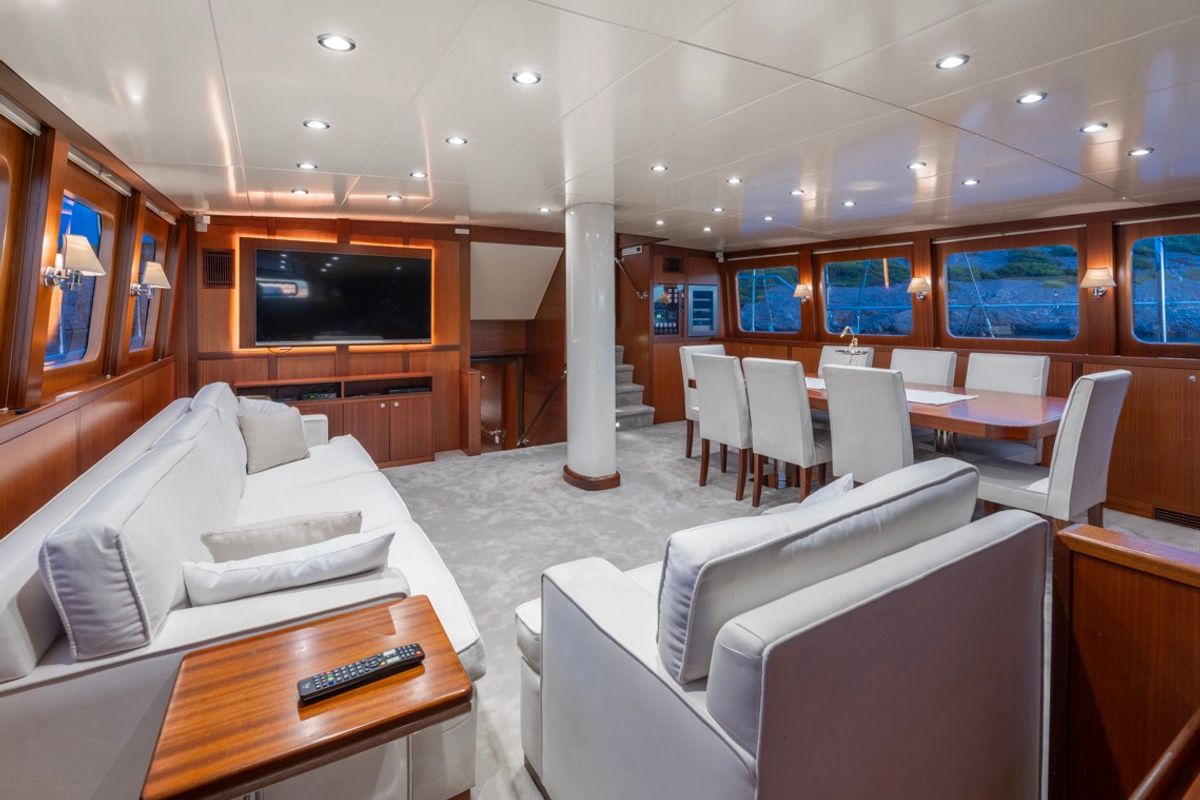 Salon of Lucky You, a Gulet Custom built 183 yacht at Bodrum, Turkey