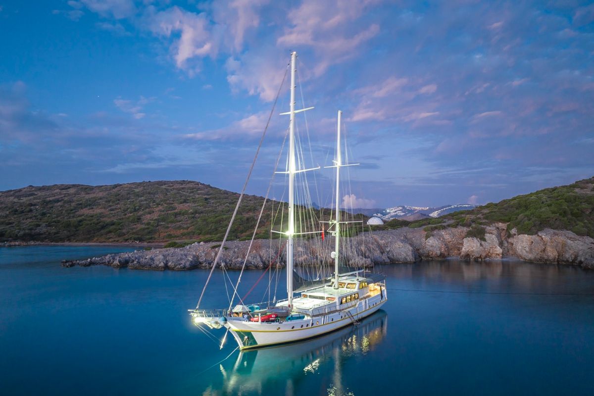 Exterior view of Lucky You, a Gulet Custom built 183 yacht at Bodrum, Turkey