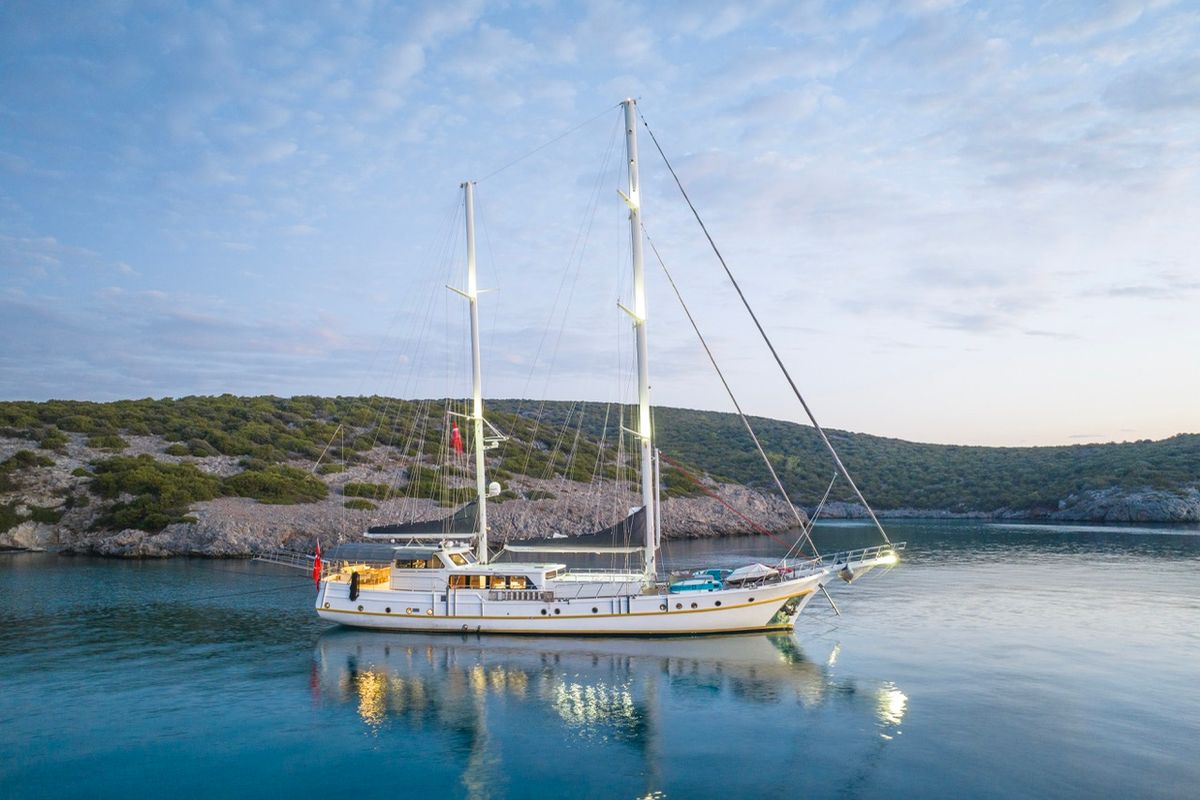 Exterior view of Lucky You, a Gulet Custom built 183 yacht at Bodrum, Turkey