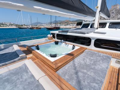 Deck of Lucky You, a Gulet Custom built 183 yacht at Bodrum, Turkey