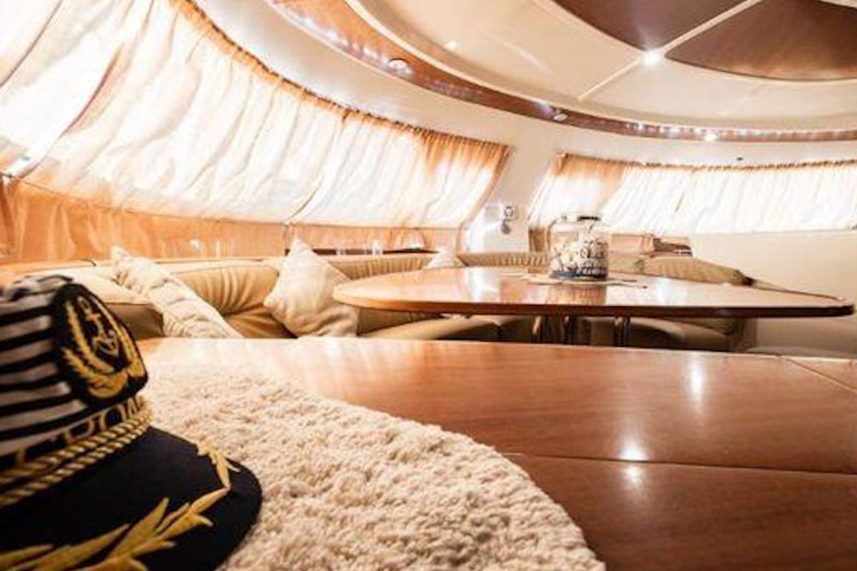 Salon of Hyera, a Fountaine Pajot Bahia 46 catamaran at Palermo, Italy