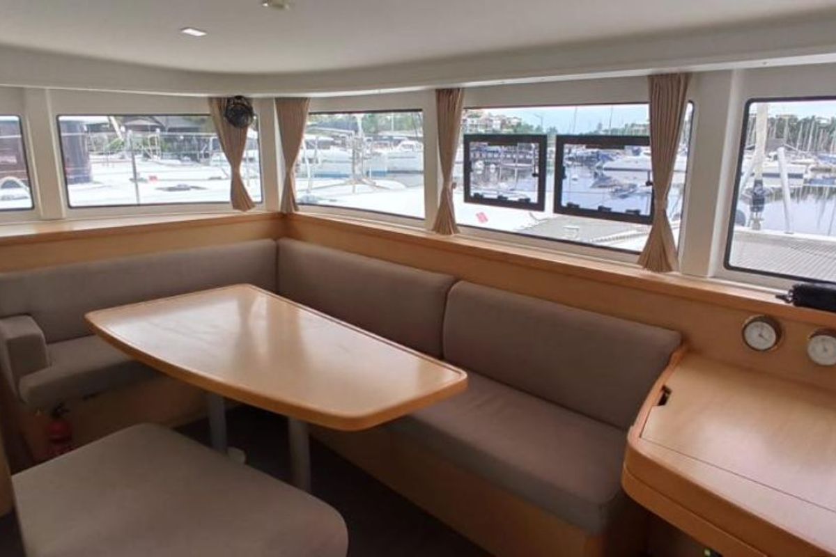 Salon of Taina, a Lagoon 42 catamaran at Le Gosier, France