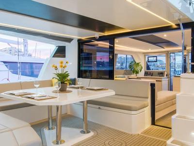 Deck of Moorings 5000 Exclusive, a Leopard 50 catamaran at Central Abaco, Bahamas