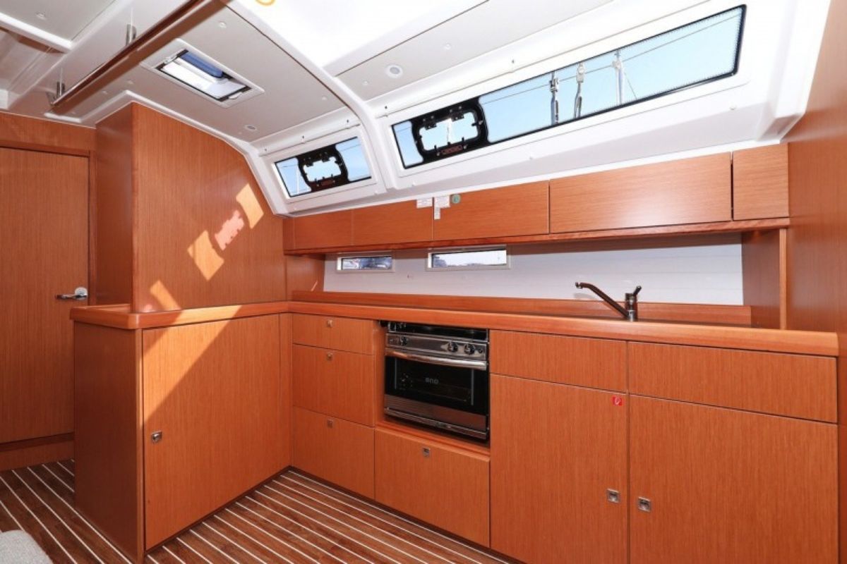 Galley of Florida, a Bavaria Cruiser 46 sailboat at Grad Biograd na Moru, Croatia