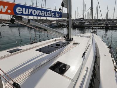 Deck of Florida, a Bavaria Cruiser 46 sailboat at Grad Biograd na Moru, Croatia