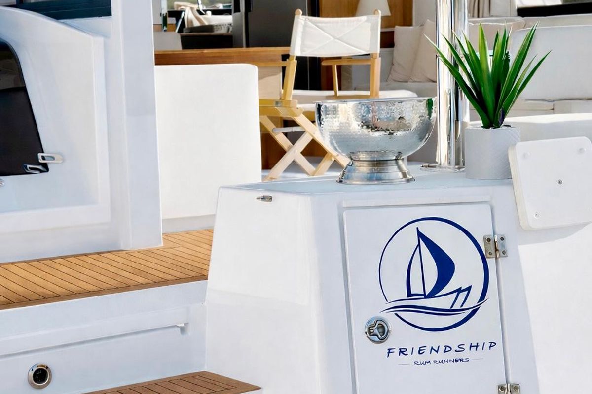 Deck of Friendship, a Bali 4.6 catamaran at Primošten, Croatia