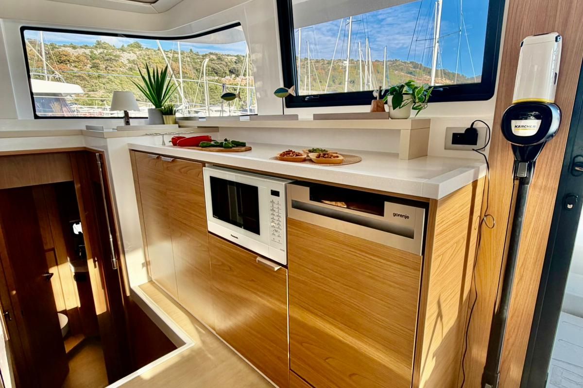 Galley of Friendship, a Bali 4.6 catamaran at Primošten, Croatia