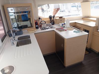 Galley of Ioanna, a Fountaine Pajot Astréa 42 catamaran at Municipal Unit of Lefkada, Greece