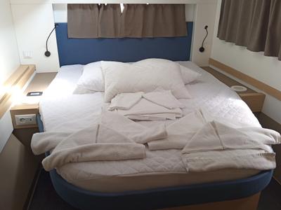 Cabin on Ioanna, a Fountaine Pajot Astréa 42 catamaran at Municipal Unit of Lefkada, Greece