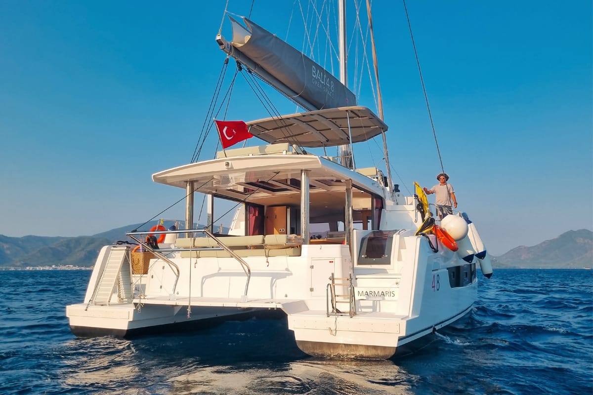 Baikal, a Bali 4.8 catamaran at Marmaris, Turkey