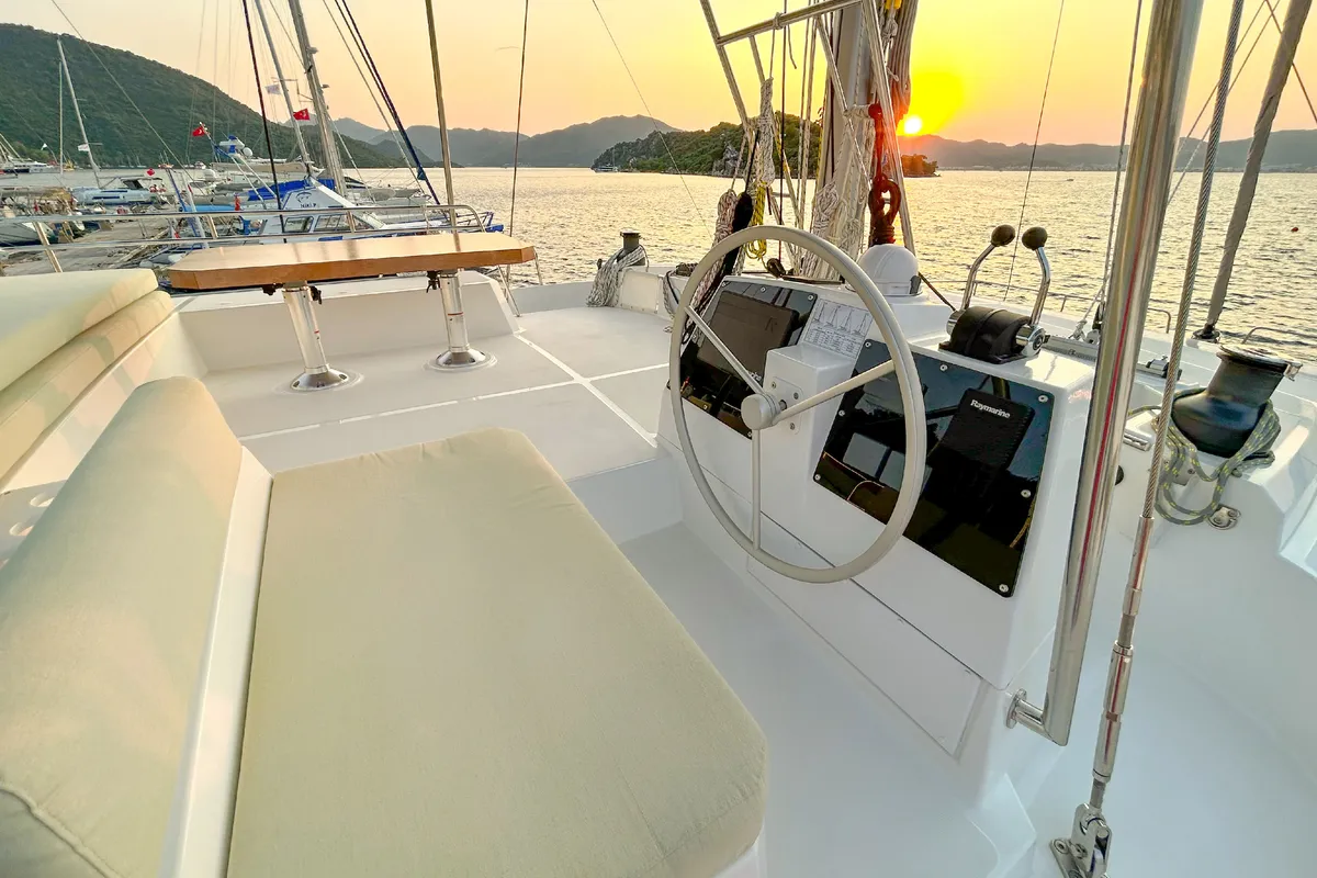 Baikal, a Bali 4.8 catamaran at Marmaris, Turkey