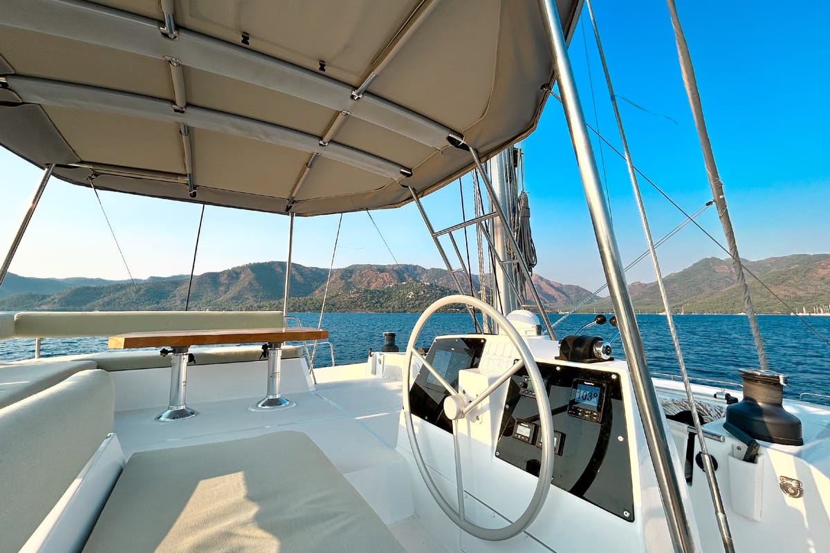 Baikal, a Bali 4.8 catamaran at Marmaris, Turkey
