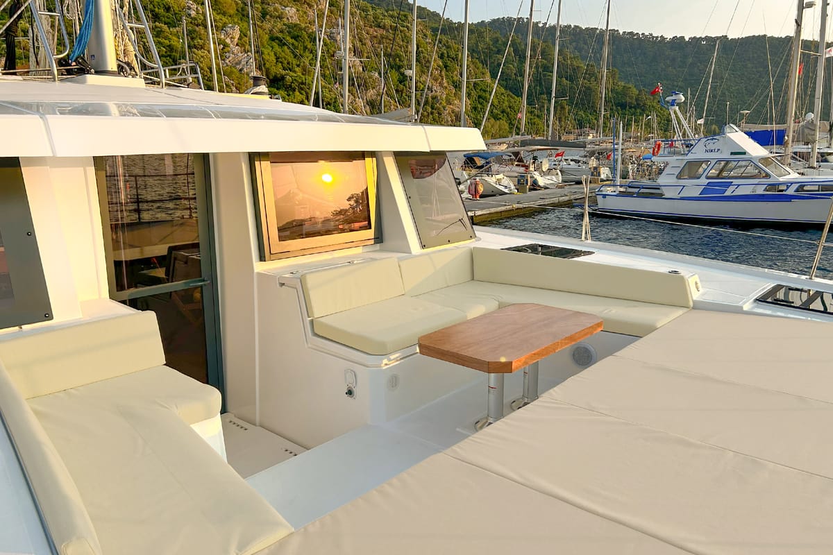 Baikal, a Bali 4.8 catamaran at Marmaris, Turkey