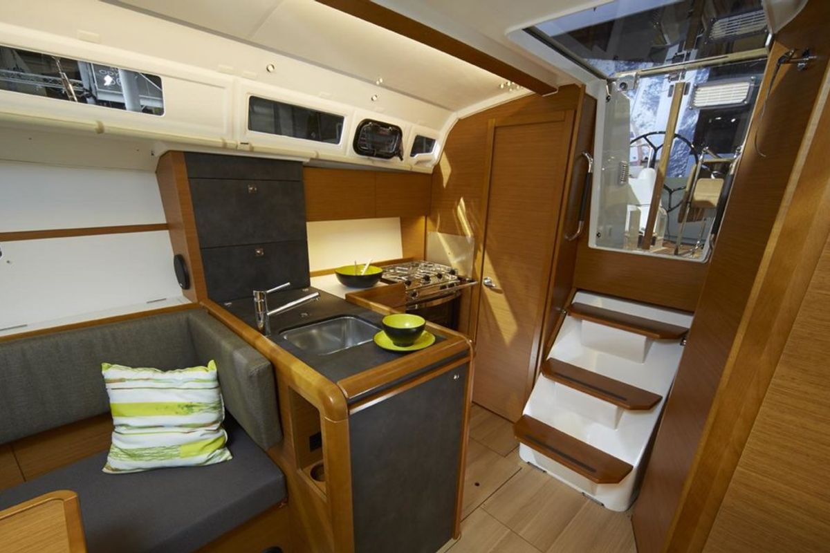 Galley of Sunsail 34- 2/1 Classic, a Jeanneau Sun Odyssey 349 sailboat at Municipal Unit of Lefkada, Greece