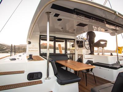 Deck of Sol Invictus VIP-Equipped, a Lagoon 40 catamaran at Preveza, Greece
