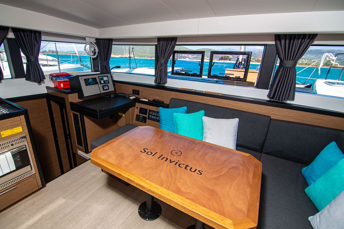 Salon of Sol Invictus VIP-Equipped, a Lagoon 40 catamaran at Preveza, Greece
