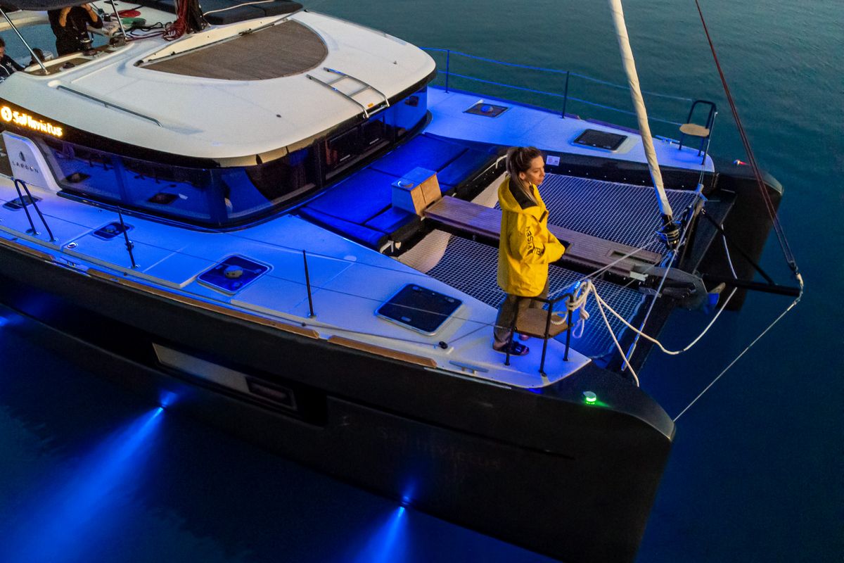 Deck of Sol Invictus VIP-Equipped, a Lagoon 40 catamaran at Preveza, Greece