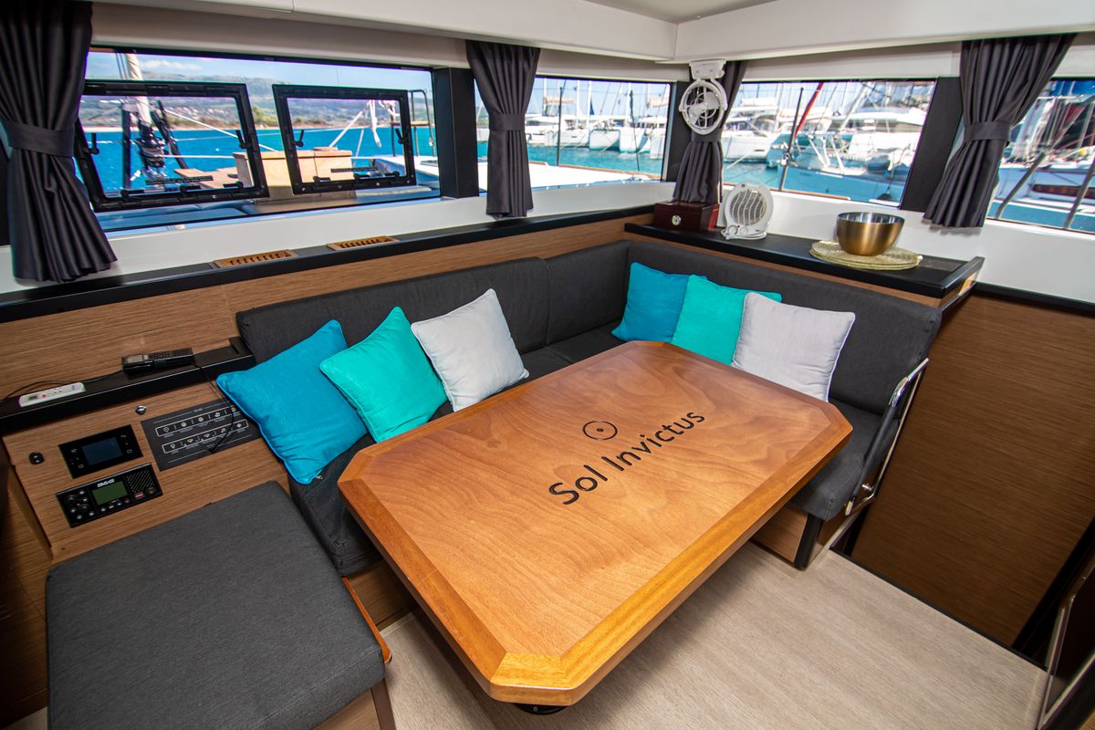 Salon of Sol Invictus VIP-Equipped, a Lagoon 40 catamaran at Preveza, Greece