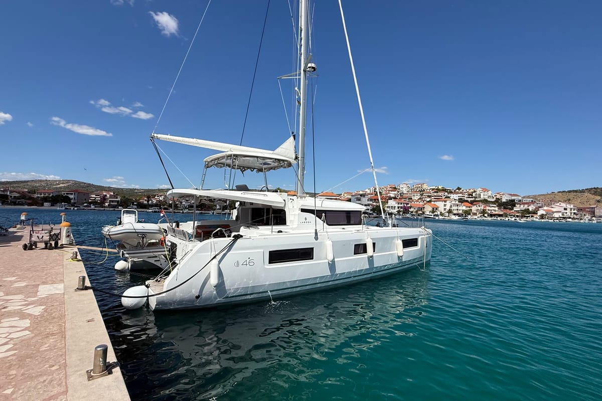 Frieda, a Lagoon 46 catamaran at Općina Rogoznica, Croatia