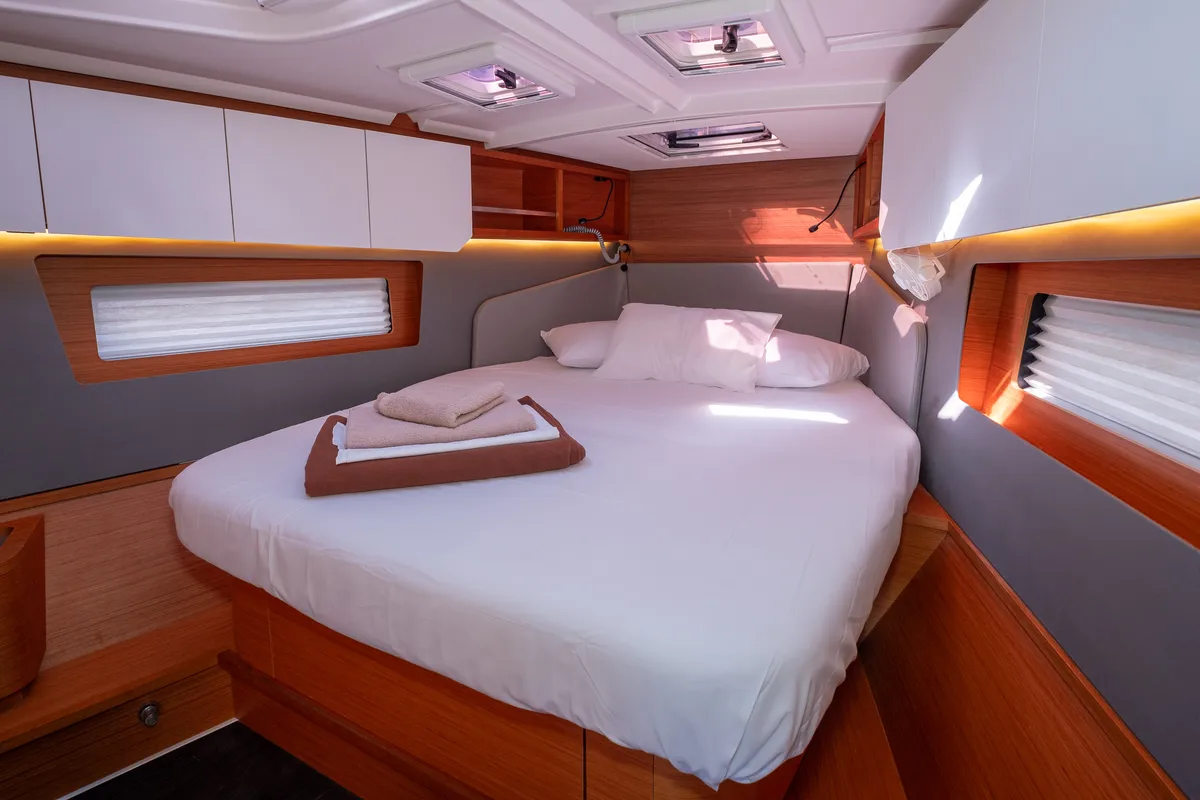 Cabin on Grace, a Dufour 41 sailboat at Athens, Greece