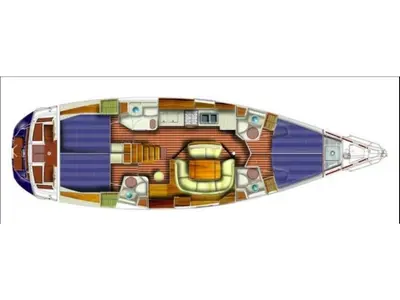 Floor plan of EALIS, a Jeanneau Sun Odyssey 49i sailboat at Athens, Greece